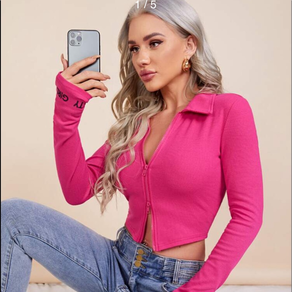 Hot Pink long sleeve top